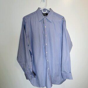 Vintage Polo by Ralph Lauren Blue Striped Long Sleeve Button Up Shirt Men's